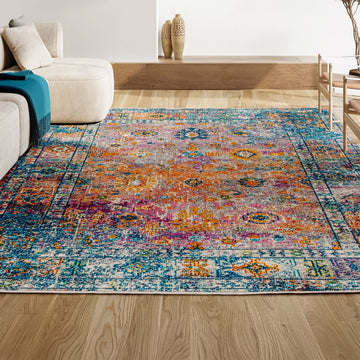 Vibrant bohemian Flair Boho Vintage Medallion Area Rug